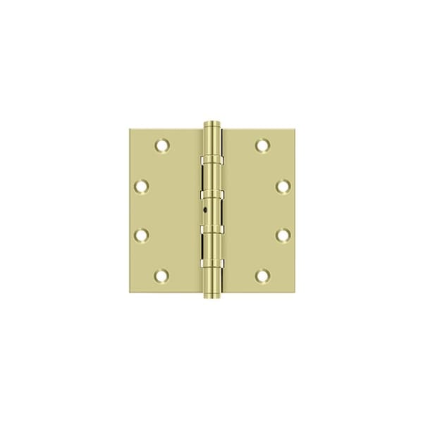 5" x 5" Square Ball Bearing Hinge; Unlacquered Bright Brass Finish PR